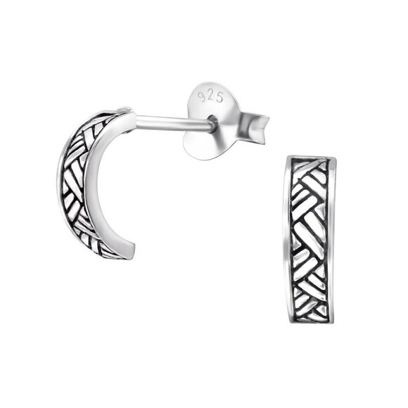 Chic Sterling Silver Tiny Huggie Hoops - Delicate Half Hoop Earrings - Picture 1 of 16